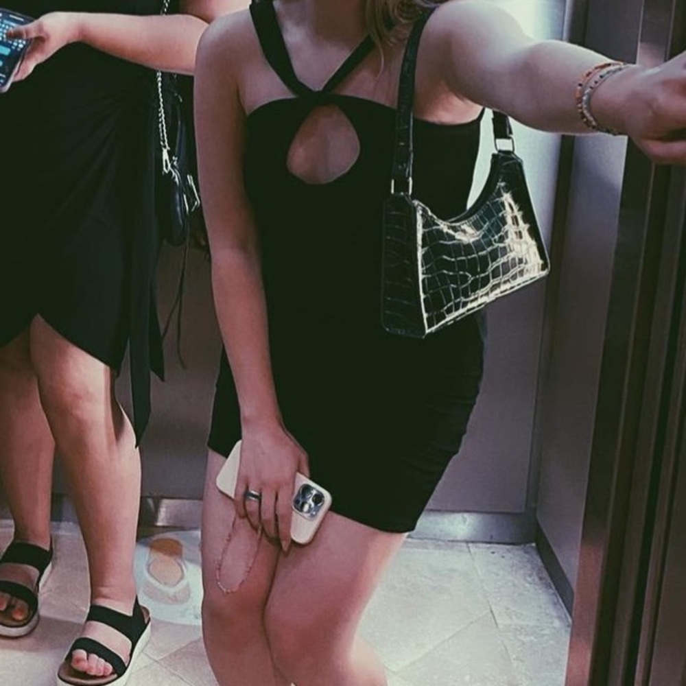 Keyhole Neckline Mini Dress